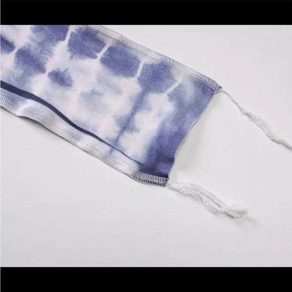 Cobalt Patchwork Shred One Sleeve Distressed Top - Picture 4 of 5